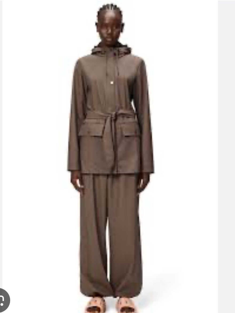Rains Taupe W3 curve jacket NWT